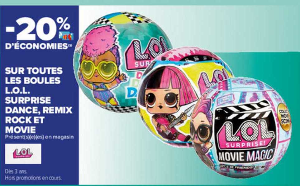 boules l.o.l. surprise dance, remix rock et movie