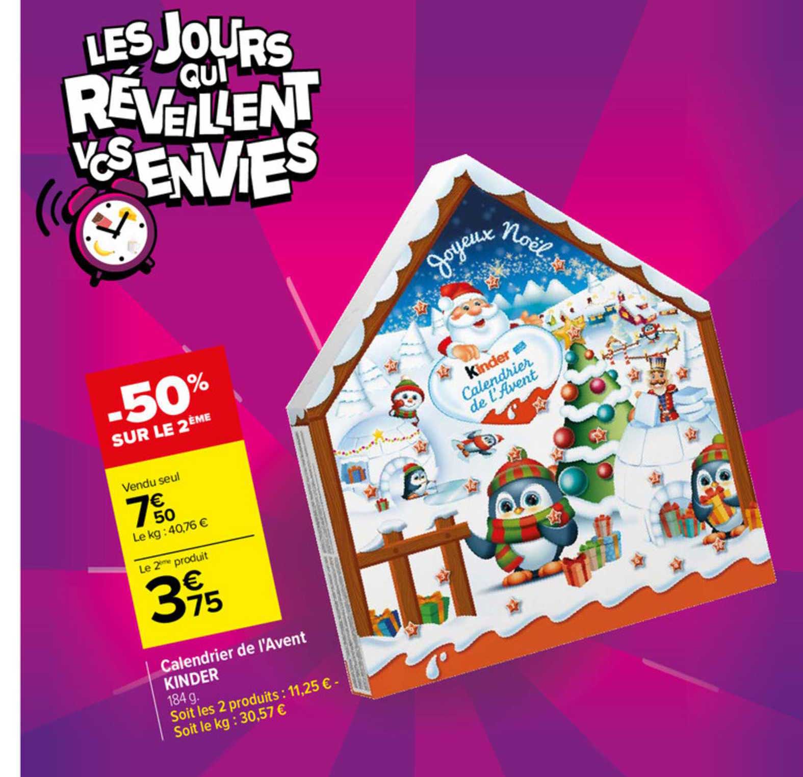 calendrier de l'avent kinder