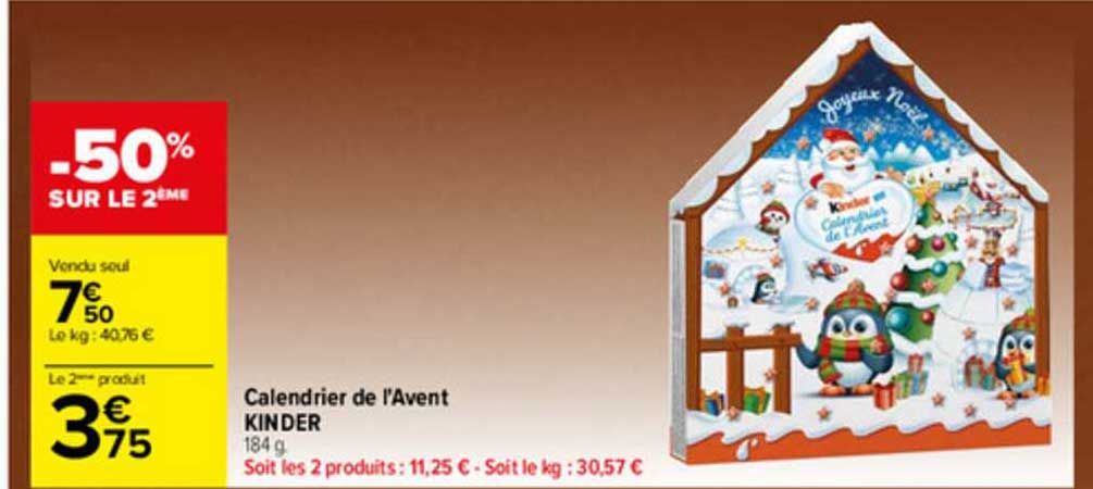 calendrier de l'avent kinder