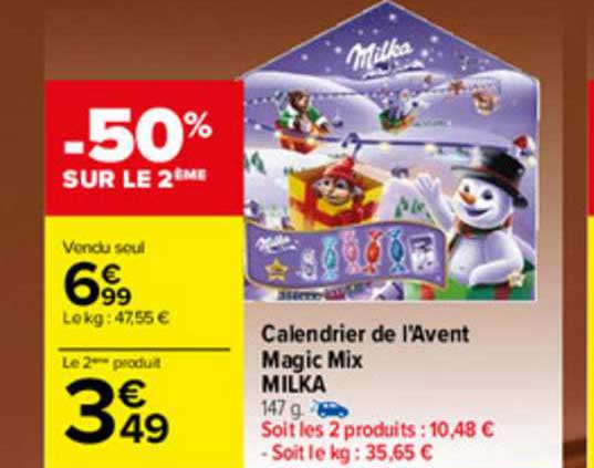 calendrier de l'avent magic mix milka