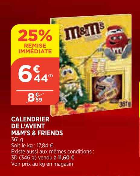 calendrier de l'avent m&m's & friends