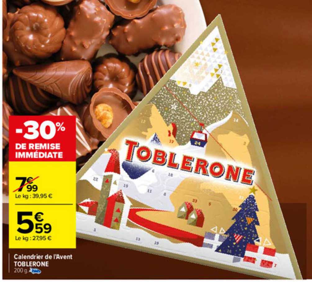 calendrier de l'avent toblerone
