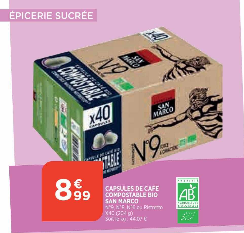 capsules de café compostable bio san marco