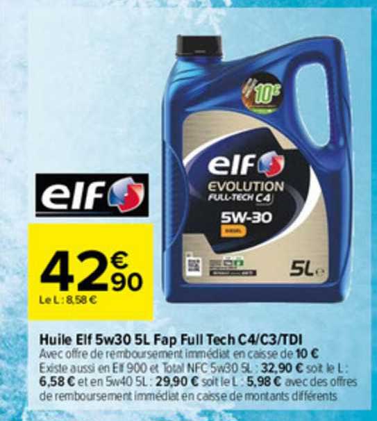 Huile Elf 5w30 5l Full Tech C4-c3-tdi