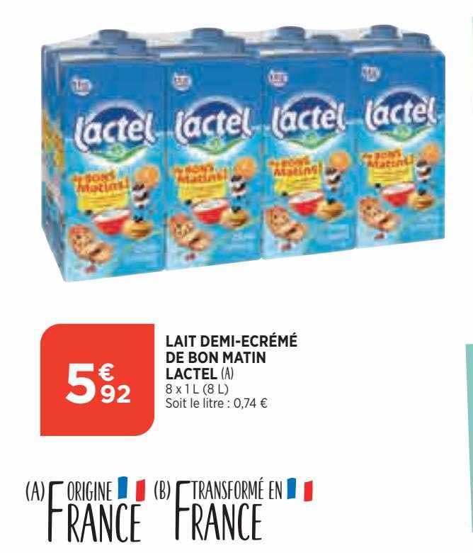 Lait Demi-écrémé De Bon Matin Lactel