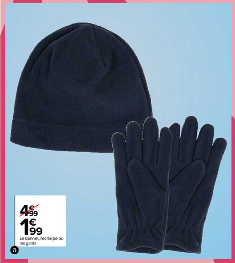 le bonnet, l'écharpe ou les gants