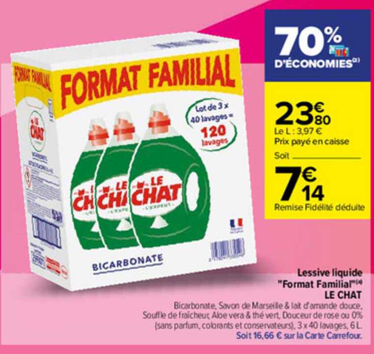 Lessive Liquide "format Familial" Le Chat