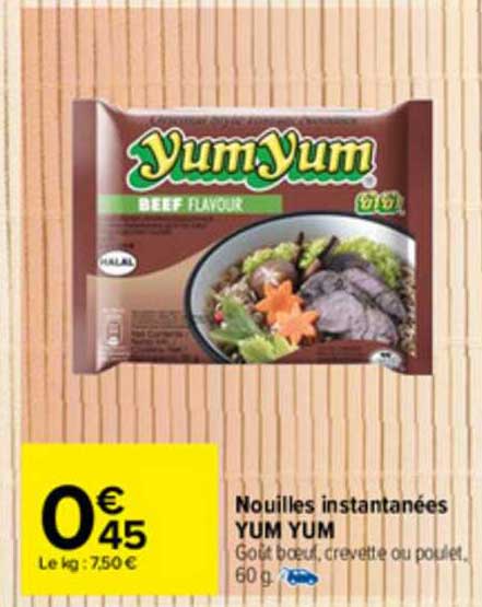 nouilles instantanées yum yum