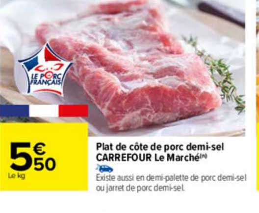 plat de côte de porc demi-sel carrefour le marché