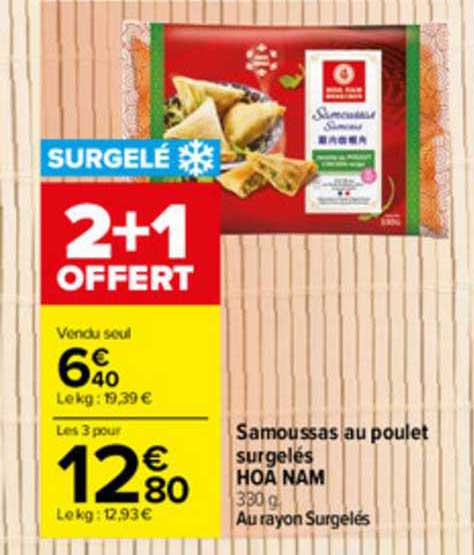 Samoussas Au Poulet Surgelés Hoa Nam