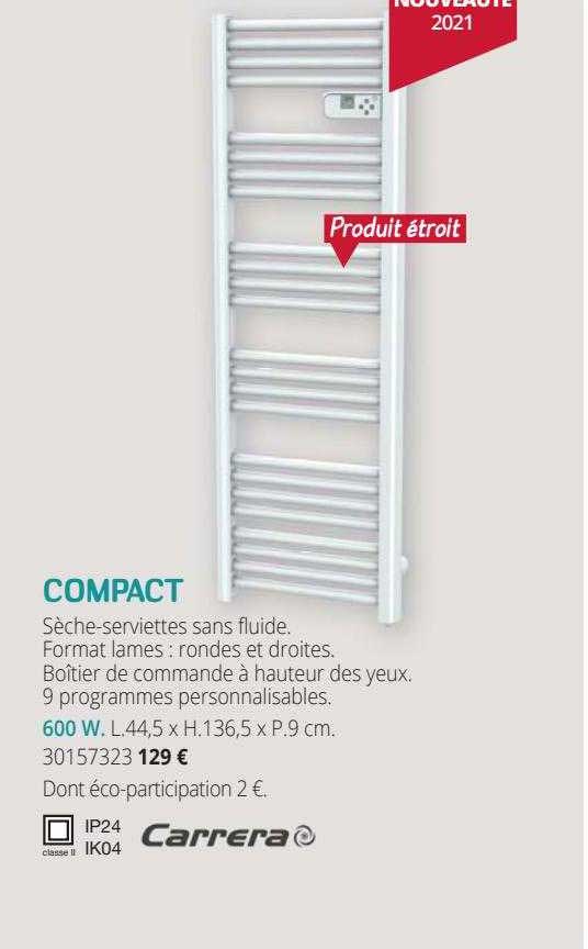 sèche-serviettes sans fluide compact