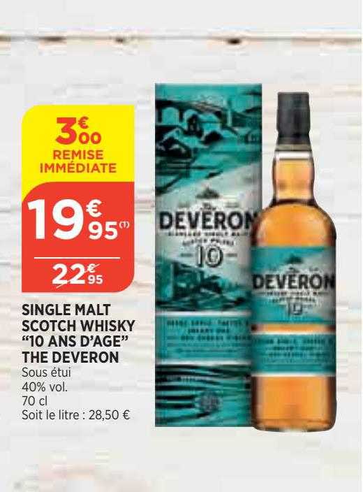 single malt scotch whisky "10 ans d'âge" the deveron