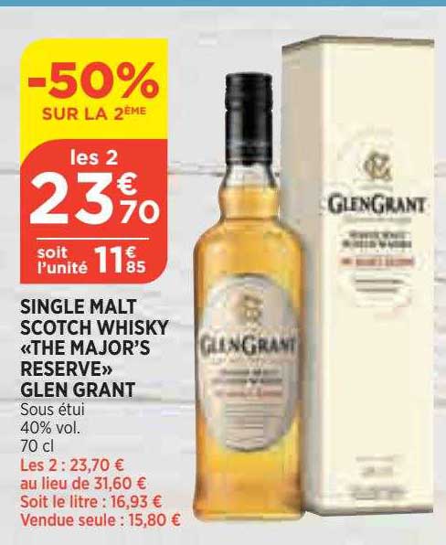 single malt scotch whisky "the major's reserve" glen grant