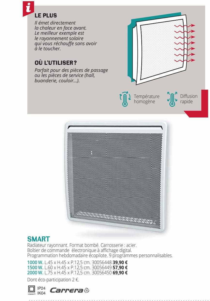 Radiateur Rayonnant Smart Carrera