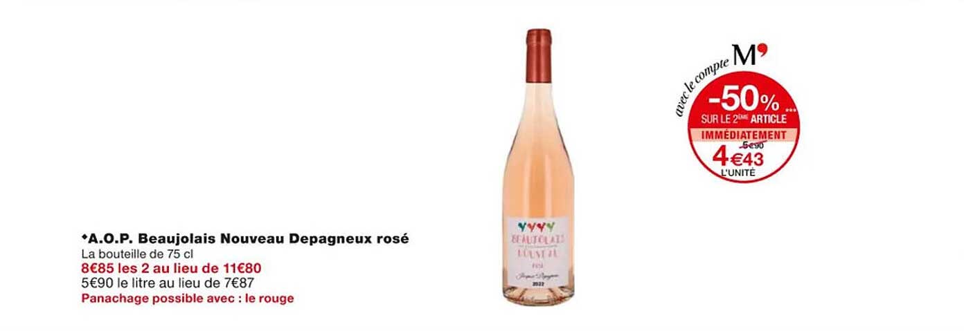 a.o.p. beaujolais nouveau dépagneux rosé