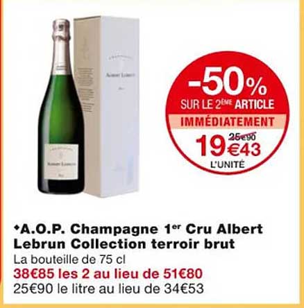 a.o.p. champagne 1er cru albert lebrun collection terroir brut