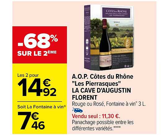 a.o.p. côtes du rhône "les pierrasques" la cave d'augustin florent