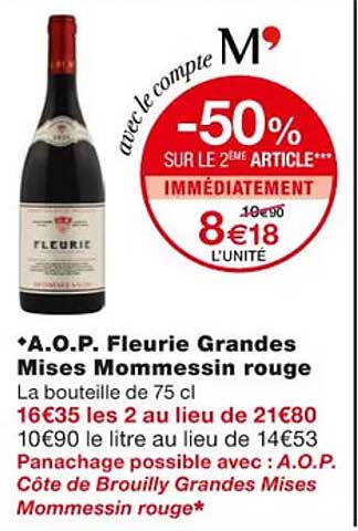 a.o.p. fleurie grandes mises mommessin rouge