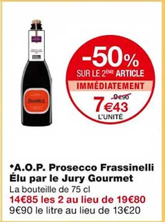 a.o.p. prosecco frassinelli élu par le jury gourmet