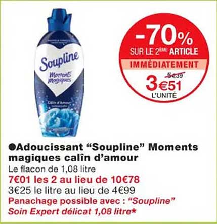 adoucissant "soupline" moments magiques câlin d'amour