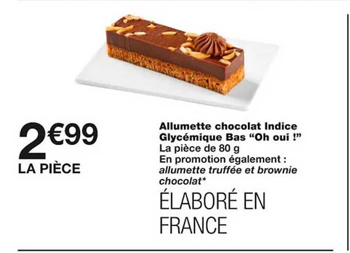 allumette chocolat indice glycémique bas "oh oui!"