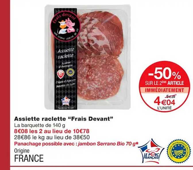 assiette raclette "frais devant"