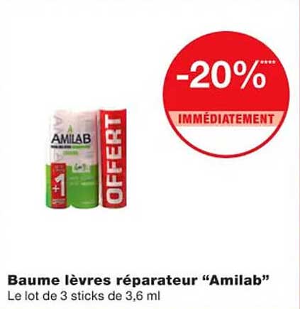baume lèvres réparateur "amilab"