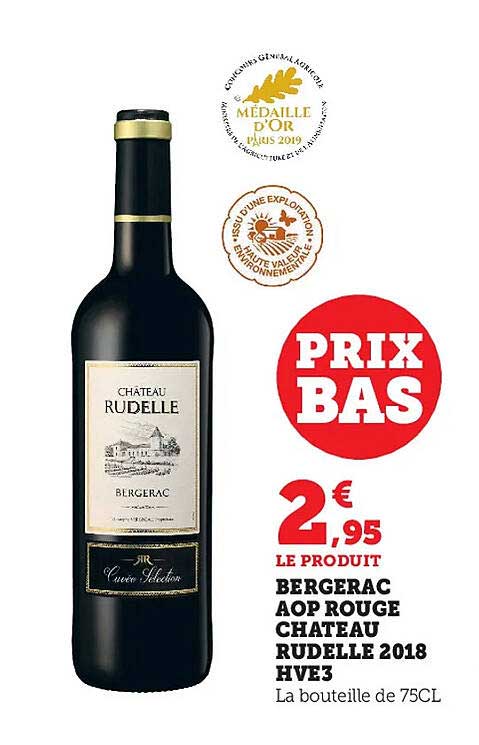bergerac aop rouge château rudelle 2018 hve3