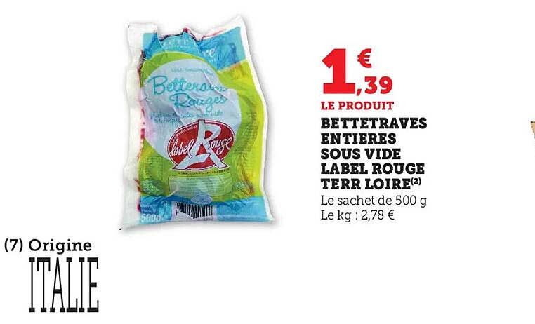 betteraves entières sous vide label rouge terre loire