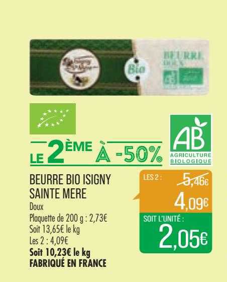 beurre bio isigny sainte mère