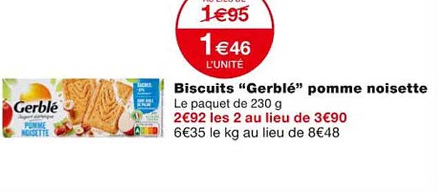 Biscuits "gerblé" Pomme Noisette