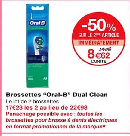 brossettes "oral-b" dual clean
