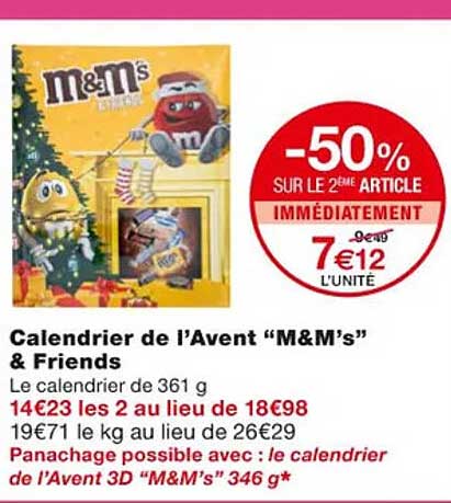 calendrier de l'avent "m&m's" & friends