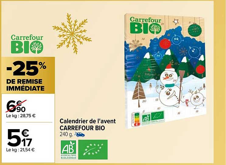 calendrier de l'avent carrefour bio