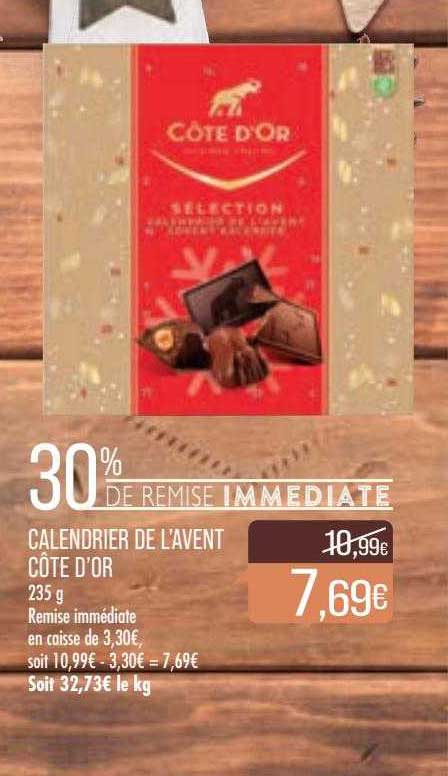 calendrier de l'avent côte d'or
