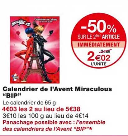 calendrier de l'avent miraculous "bip"