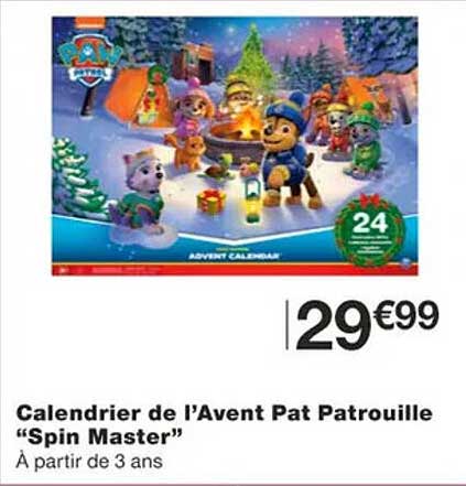 calendrier de l'avent pat patrouille "spin master"