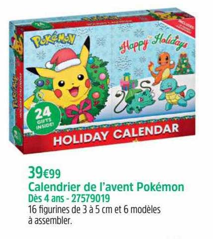 calendrier de l'avent pokémon