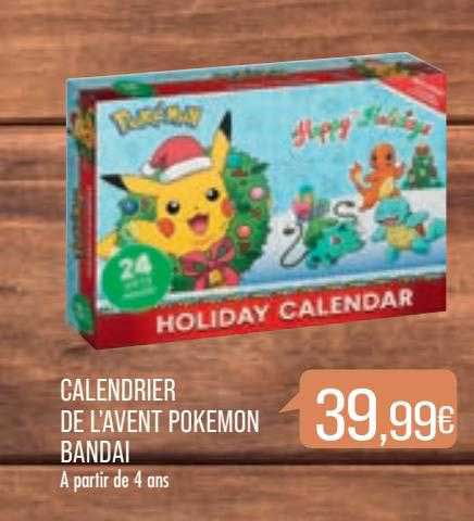 calendrier de l'avent pokémon bandai