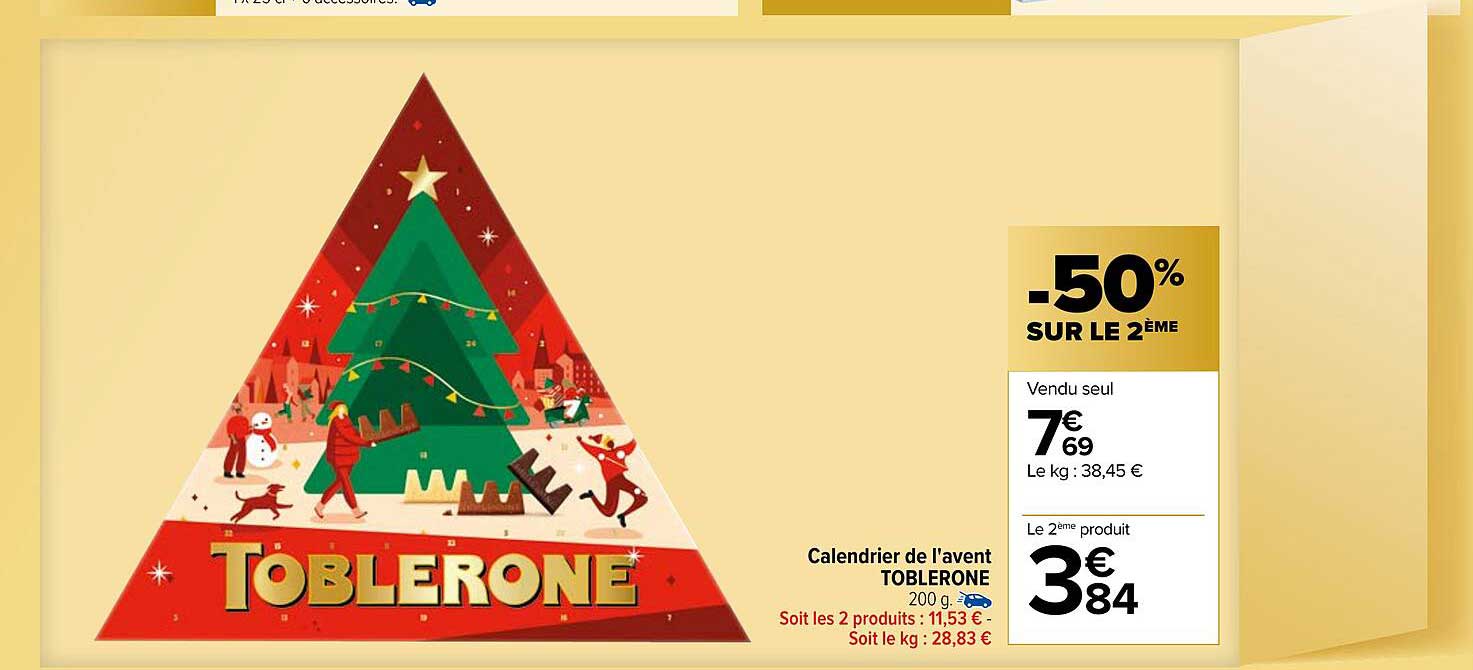 calendrier de l'avent toblerone