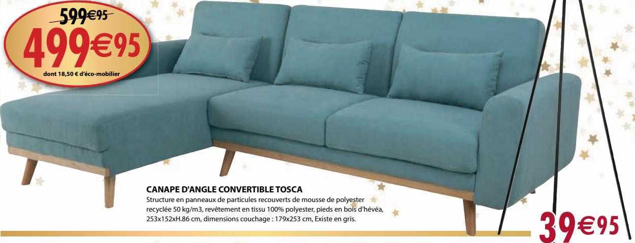 canapé d'angle convertible tosca
