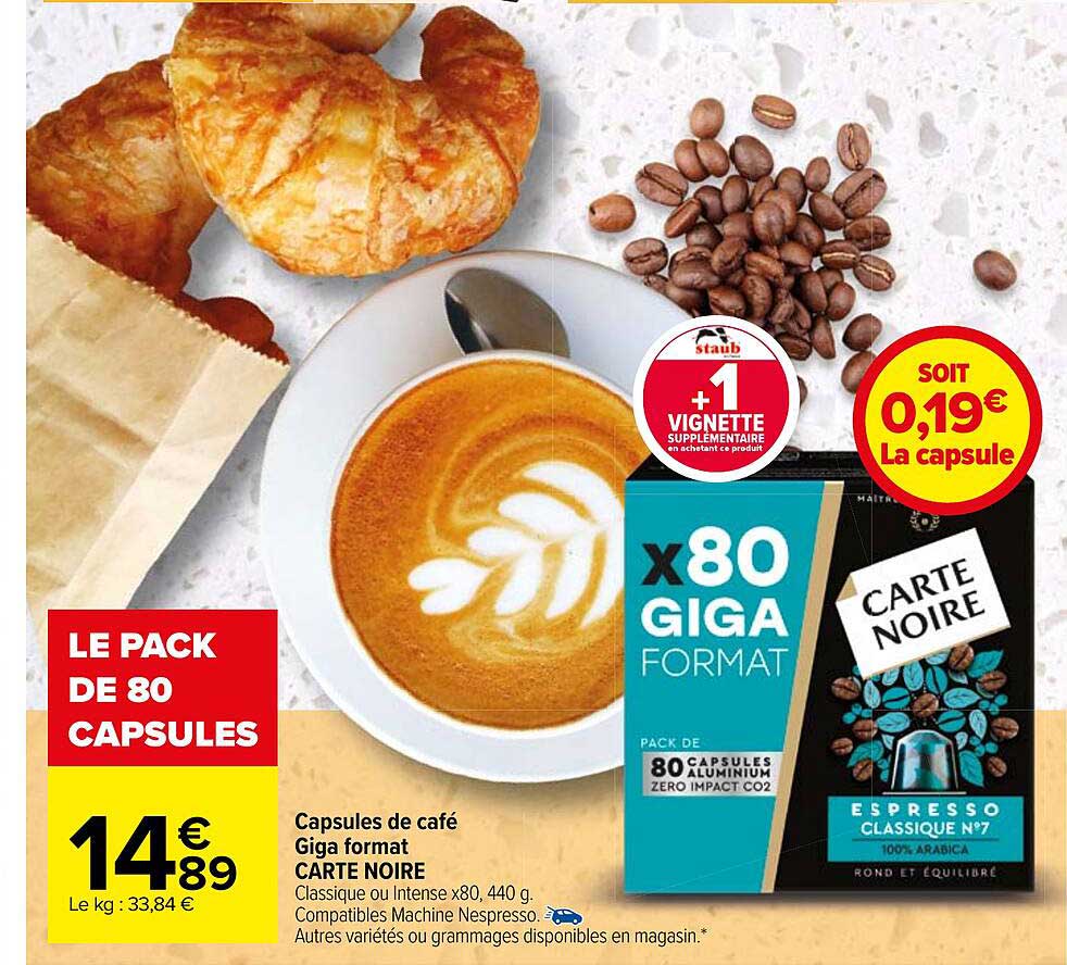 capsules de café giga format carte noire