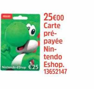 carte pré-payée nintendo eshop