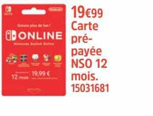 carte pré-payée nso 12