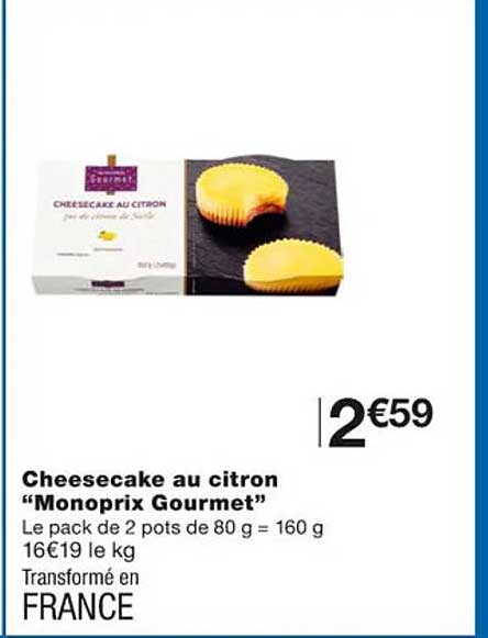 Cheesecake Au Citron "monoprix Gourmet"