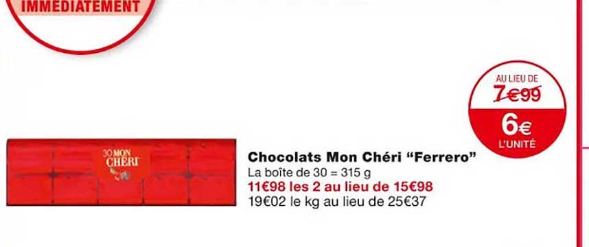 chocolats mon chéri "ferrero"