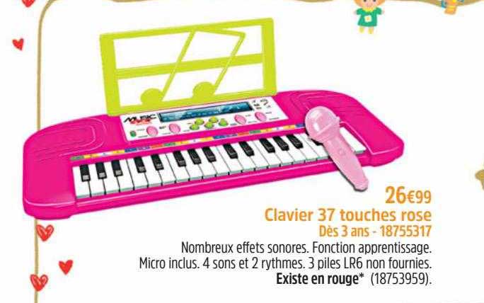 clavier 37 touches rose