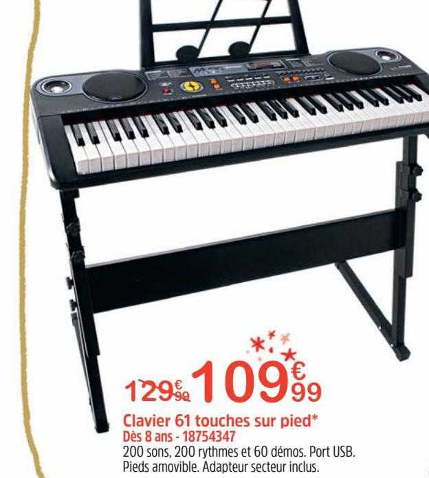 clavier 61 touches sur pied