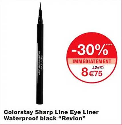 colorastay sharp line eye liner waterproof black "revlon"