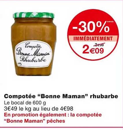 compotée "bonne maman" rhubarbe